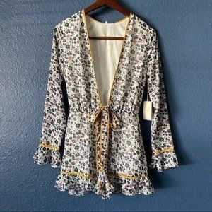 NWT Tularosa Revolve Bishop Floral Ruffle Romper